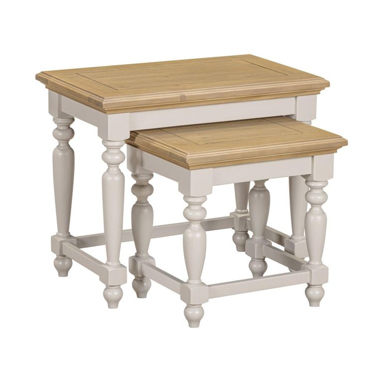 Chateau Nest of 2 Tables - Grey Painted - Pine