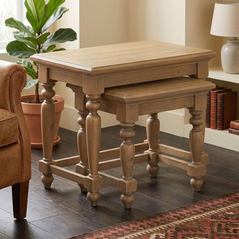 Chateau Nest of 2 Tables - Natural - Rustic Pine