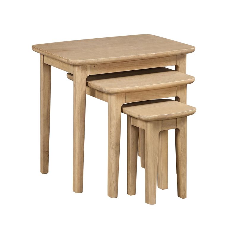 Cotswold Oak Nest of 3 Tables - Natural