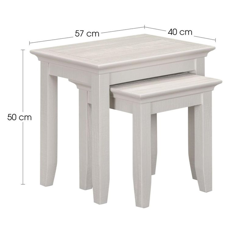 Provence Painted Nest of 2 Tables - Truffle