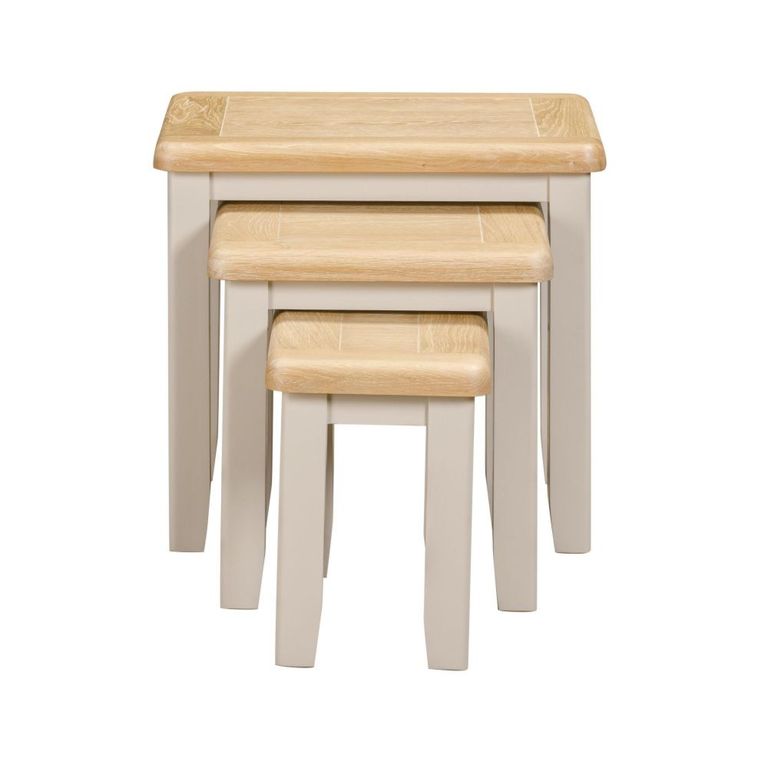 Windermere Painted Nest of 3 Tables - Oyster Grey