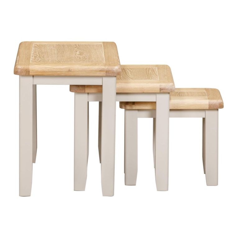 Windermere Painted Nest of 3 Tables - Oyster Grey