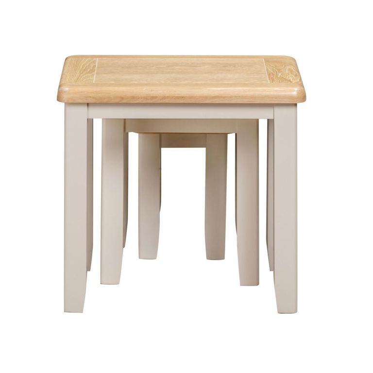 Windermere Painted Nest of 3 Tables - Oyster Grey