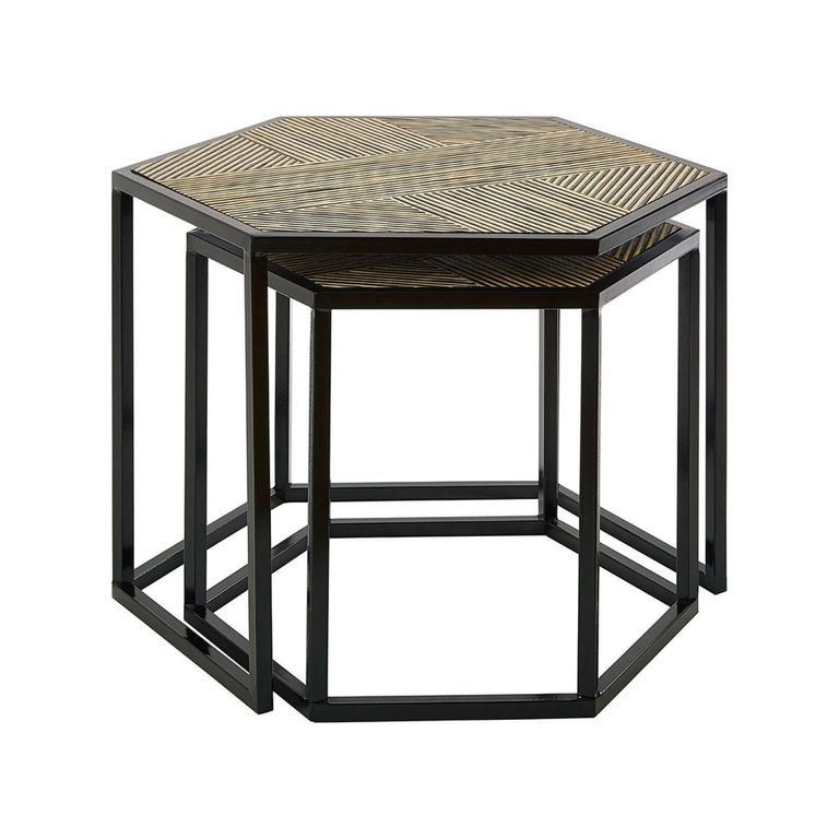 Babita Nest of 2 Tables - Hexagon - Black Metal
