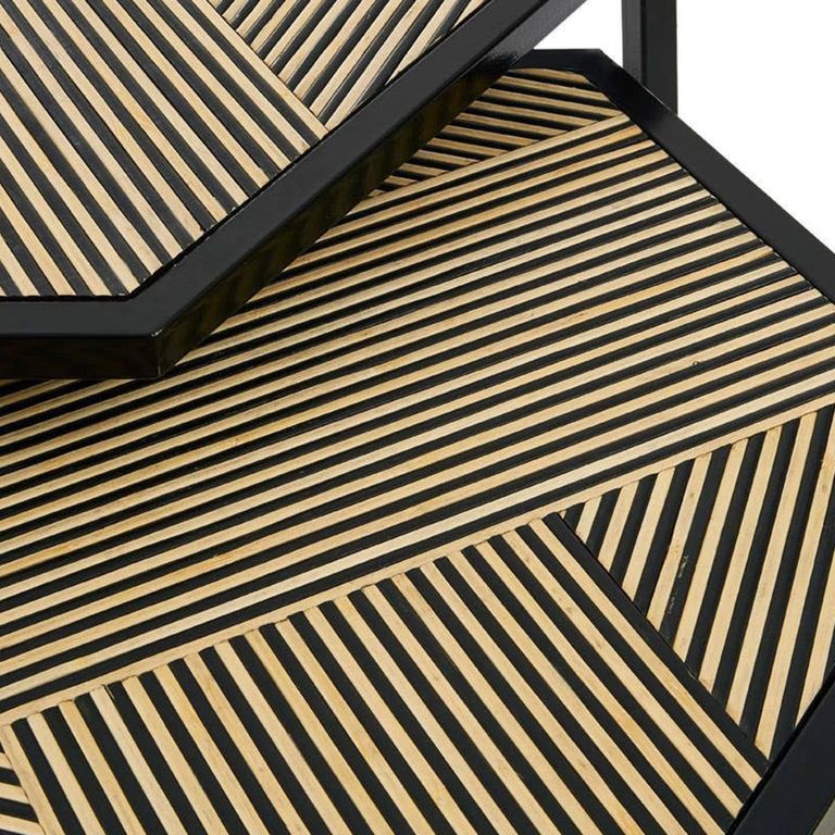 Babita Nest of 2 Tables - Hexagon - Black Metal