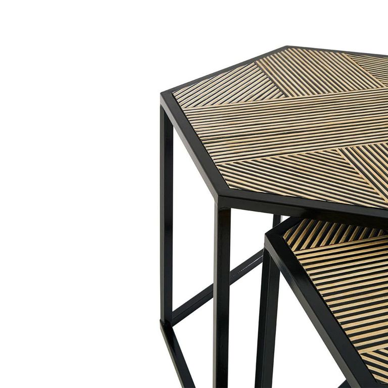 Babita Nest of 2 Tables - Hexagon - Black Metal