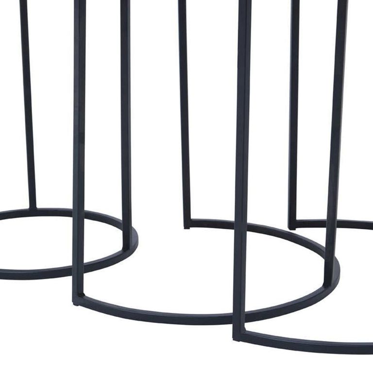Elias Nest of 3 Tables - Round - Hammered Metal