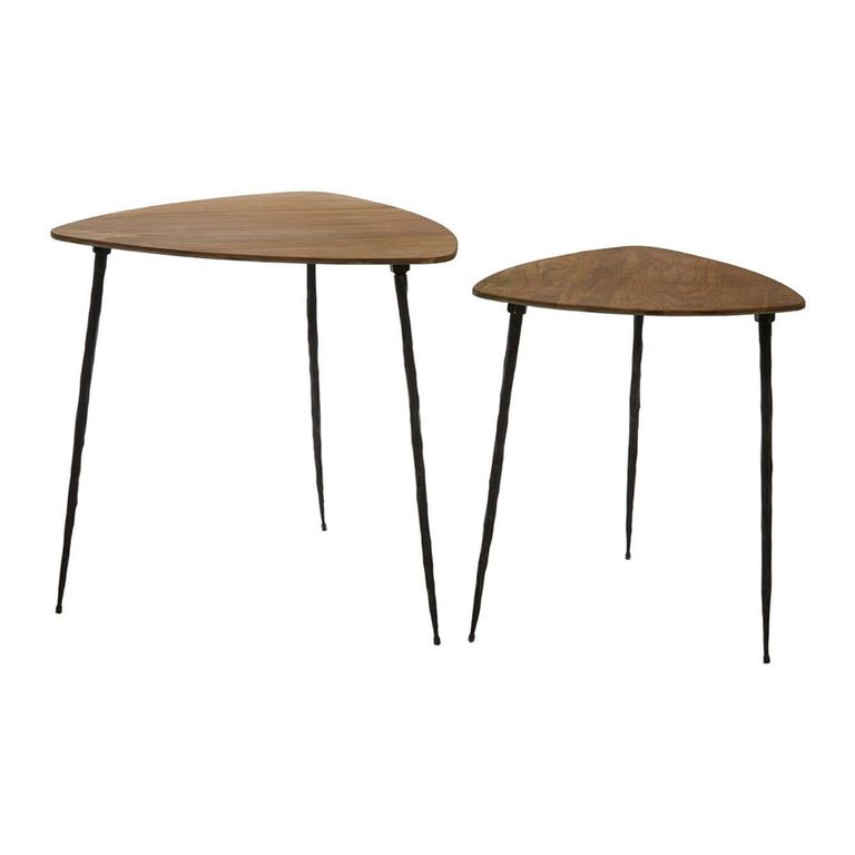 Gamelan Nest of 2 Tables - Triangular - Oak