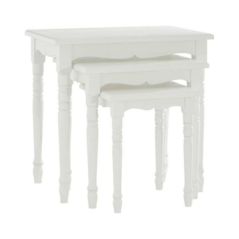 Hendra Nest of 3 Tables - White Wood
