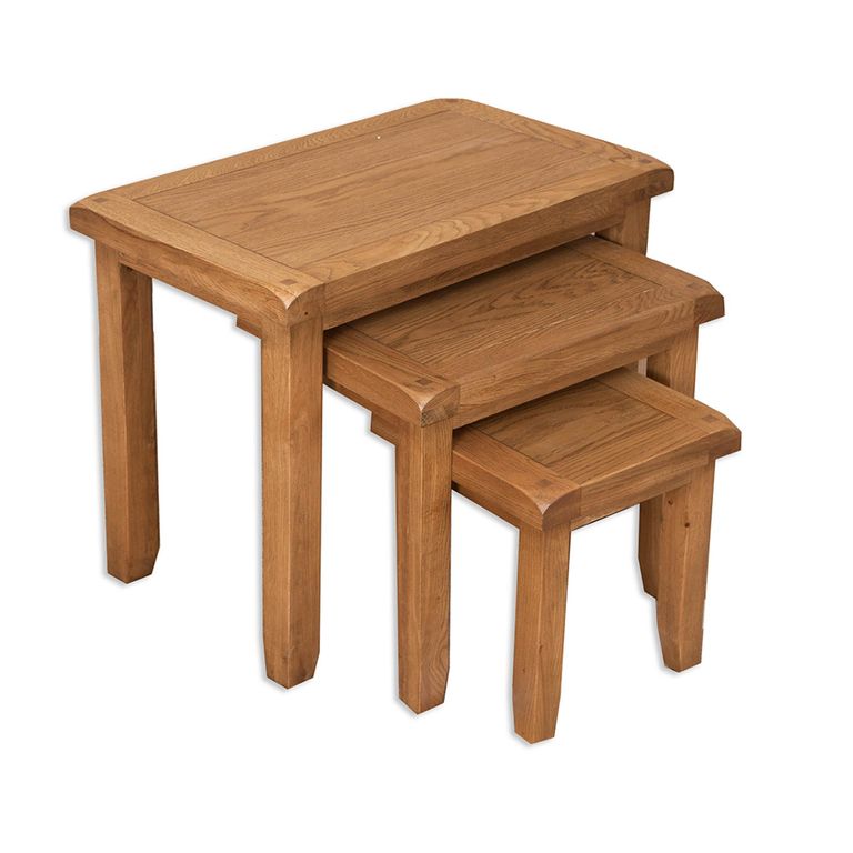 Melbourne Country Oak Nest of Table - 3 Tier - Rustic