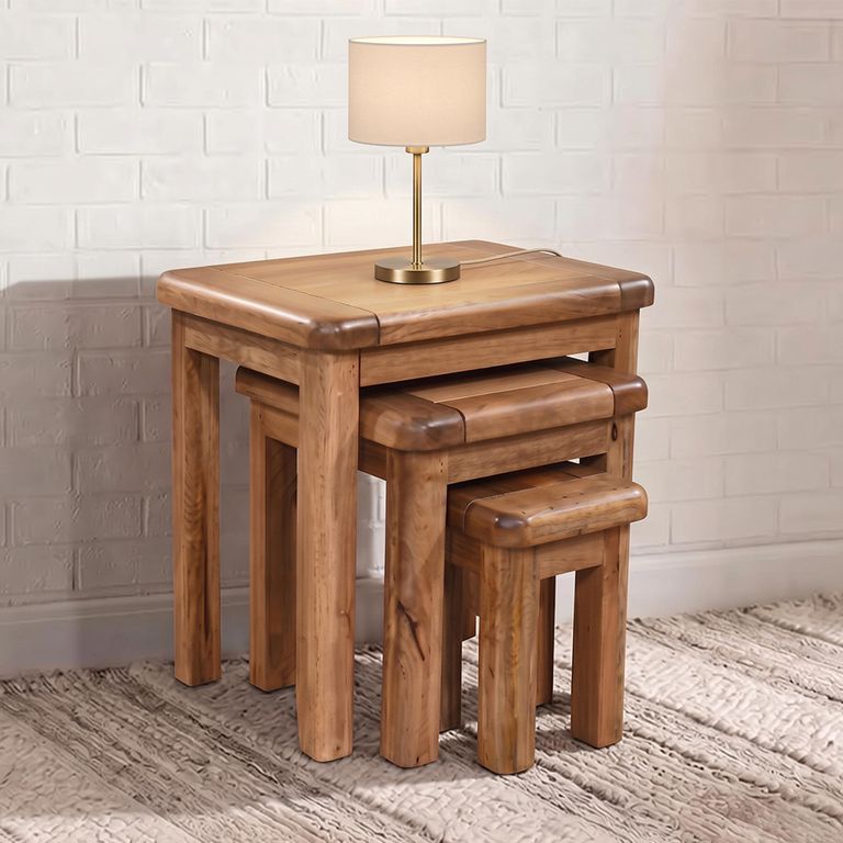 Dorset Nest of Table - 3 Tier - Rustic - Mango Wood