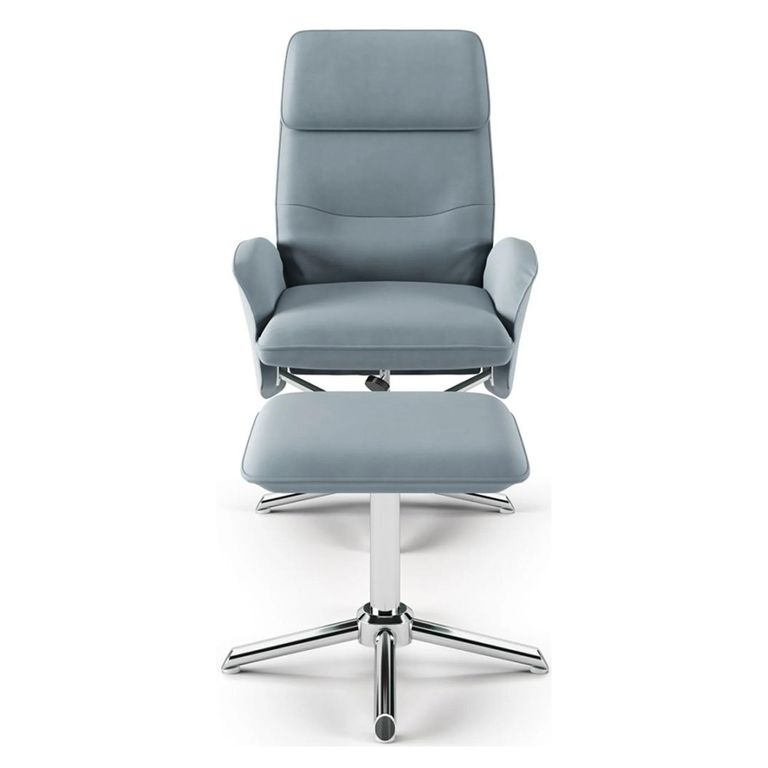 Orlando Office Chair - Grey Faux Leather and Chrome - AOC1735GRY