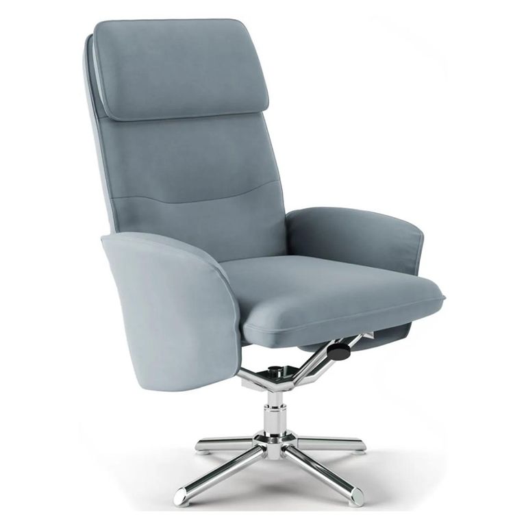 Orlando Office Chair - Grey Faux Leather and Chrome - AOC1735GRY