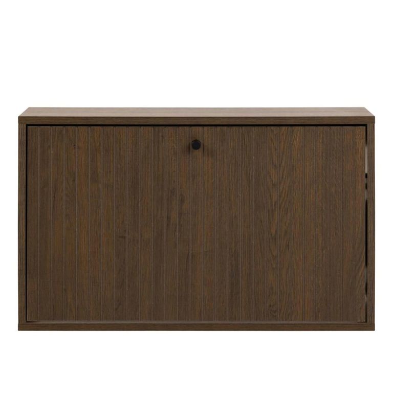 Albany Shoe Cabinet - Wall Mounted - Ribbed Smoked Oak