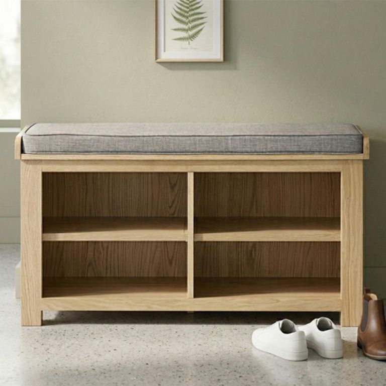 Treviso Oak Shoe Bench and Fabric