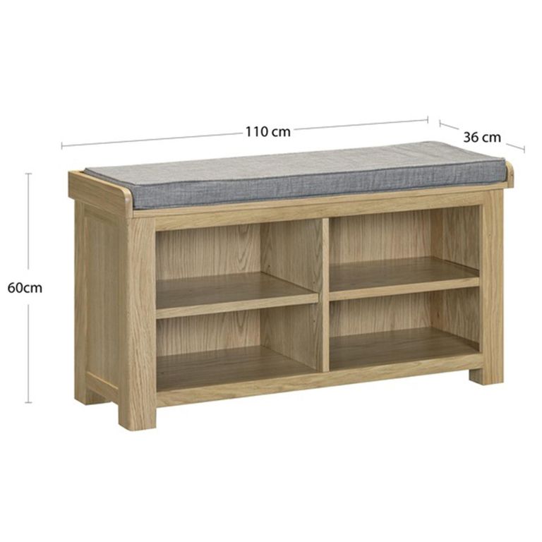 Treviso Oak Shoe Bench and Fabric