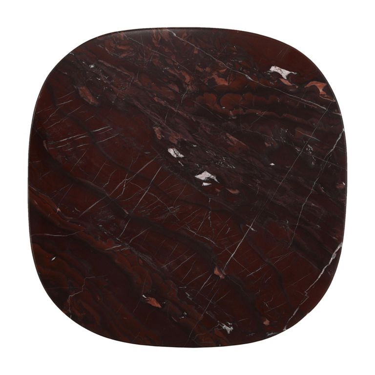 Orchid Fluted End Table - Square - Burgundy - Marble