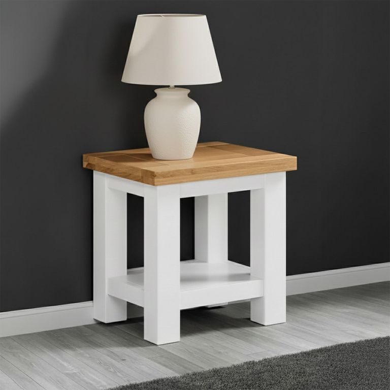 Lundy Lamp Table - White Painted