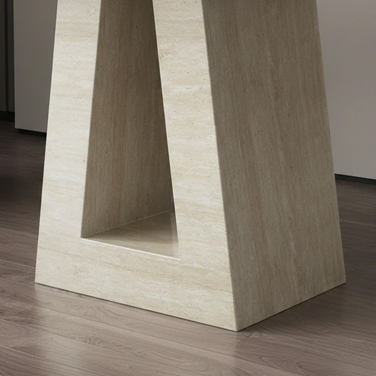 Milan Side Table - Square - Travertine Beige Engineered Marble