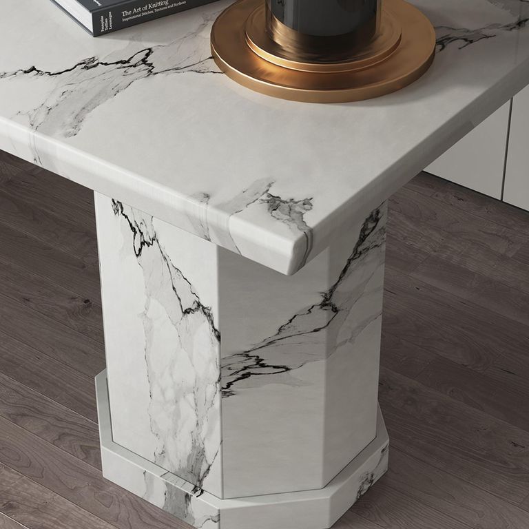 Naples Side Table - Square - White Marble