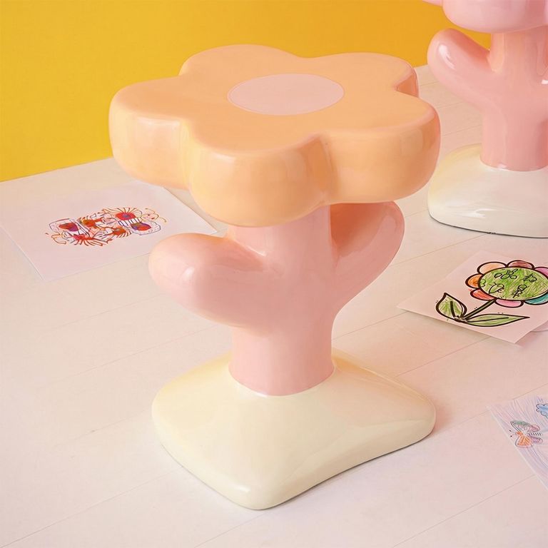 Ella Flower Accent Table - Multi Coloured - Fibreglass