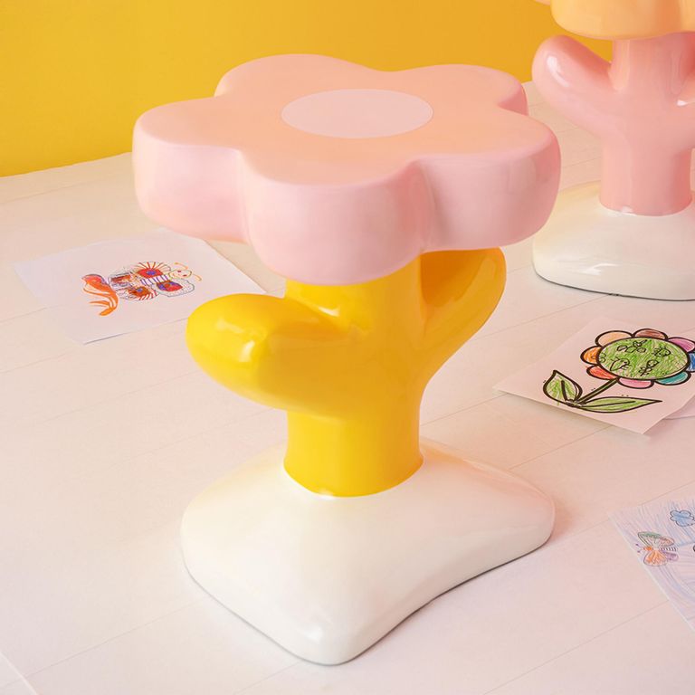 Mia Flower Accent Table - Multi Coloured - Fibreglass