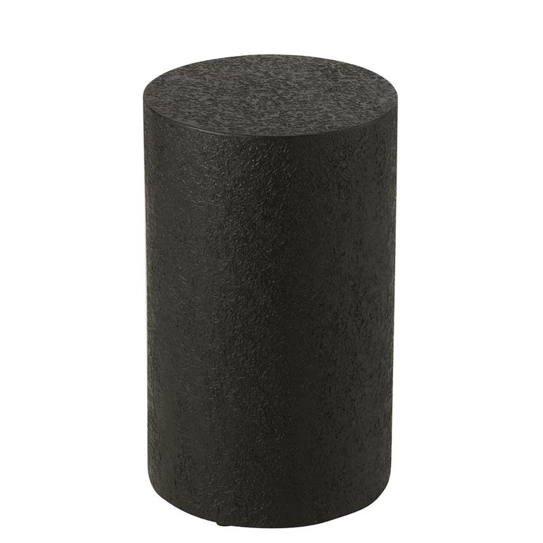 Cylinder Side Table - Round - Small - Drum Base - Black Wood