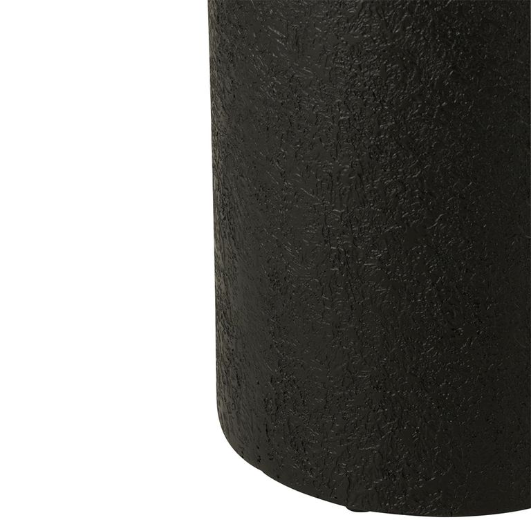Cylinder Side Table - Round - Small - Drum Base - Black Wood
