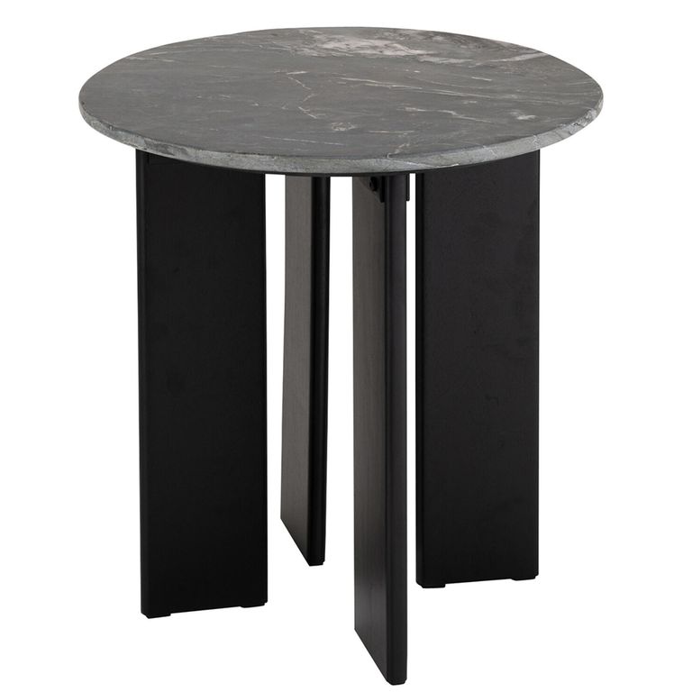Mathilde Side Table - Round - Black - Marble