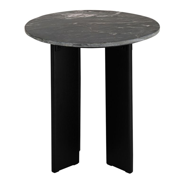 Mathilde Side Table - Round - Black - Marble