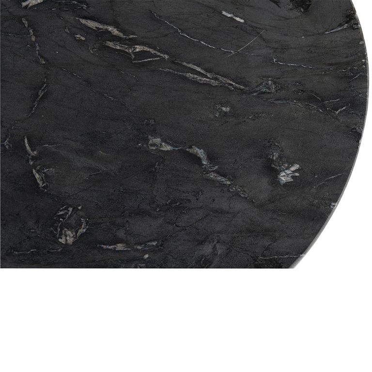 Mathilde Side Table - Round - Black - Marble