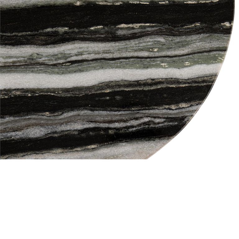 Mathilde Side Table - Round - Grey and Black - Marble
