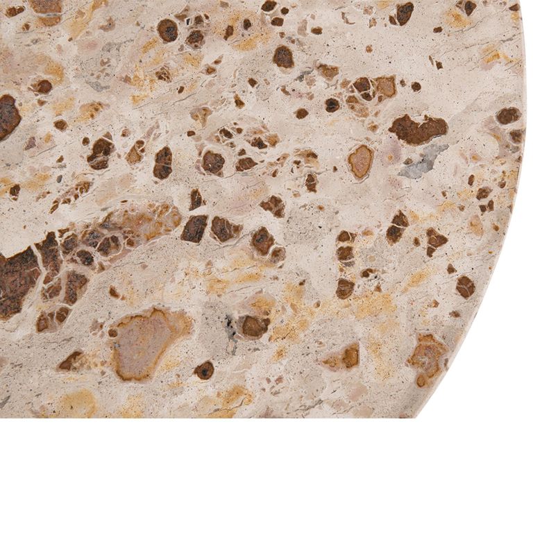 Mathilde Side Table - Round - Natural and Beige - Marble
