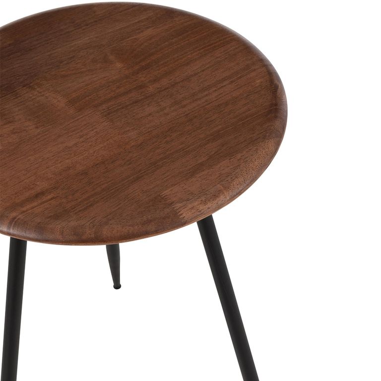 Neo Side Table - Round - Set of 2 - Natural and Black - Rubber Wood