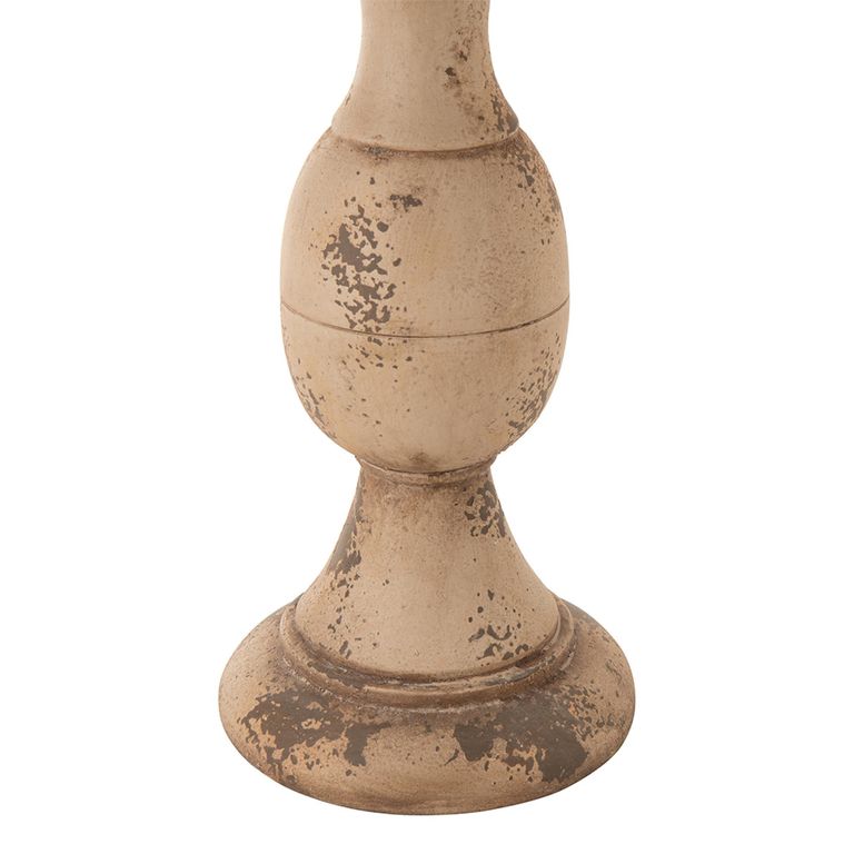 Outdoor Side Table - Round - Antique Magnesium Beige - Polyresin