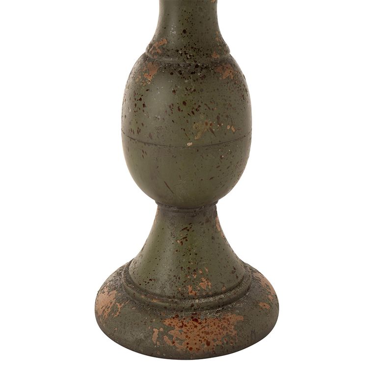 Outdoor Side Table - Round - Antique Magnesium Dark Green - Polyresin