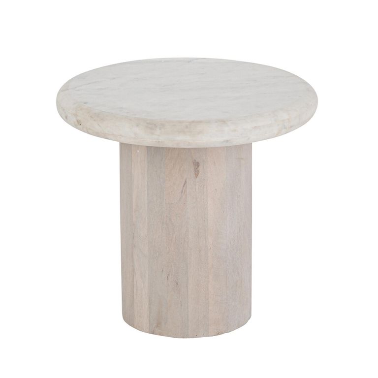 Side Table - Round - Small - Off White - Marble