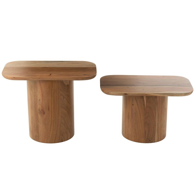 Side Table - Set of 2 - Natural - Acacia Wood
