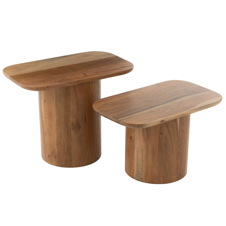 Side Table - Set of 2 - Natural - Acacia Wood