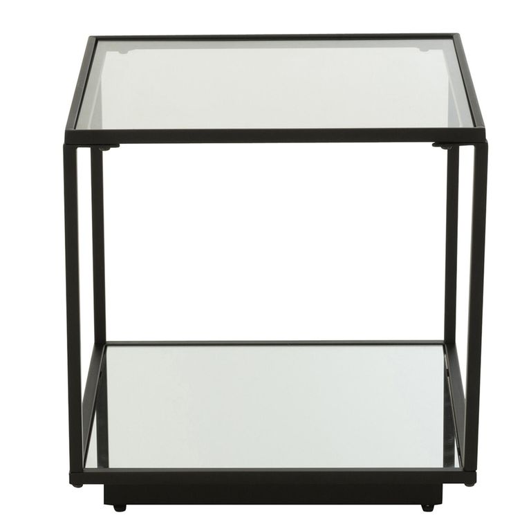Side Table - Square - Black - Glass and Metal