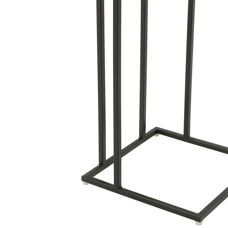 Side Table - Square - Natural and Black - Acacia Wood and Metal