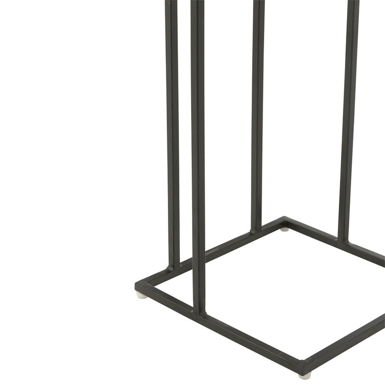 Side Table - Square - Natural and White - Acacia Wood and Metal