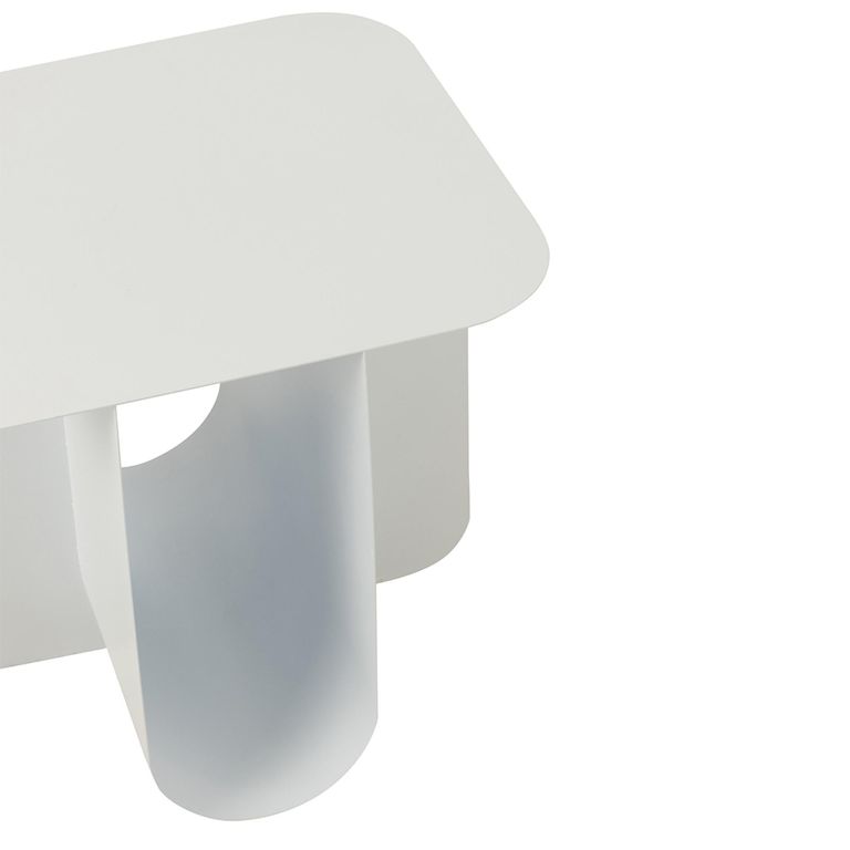 Side Table - Square - White - Metal