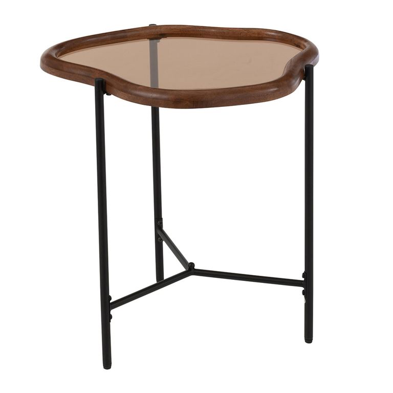 Zir Side Table - Abstract - Multi Colored - Mirrored and Metal