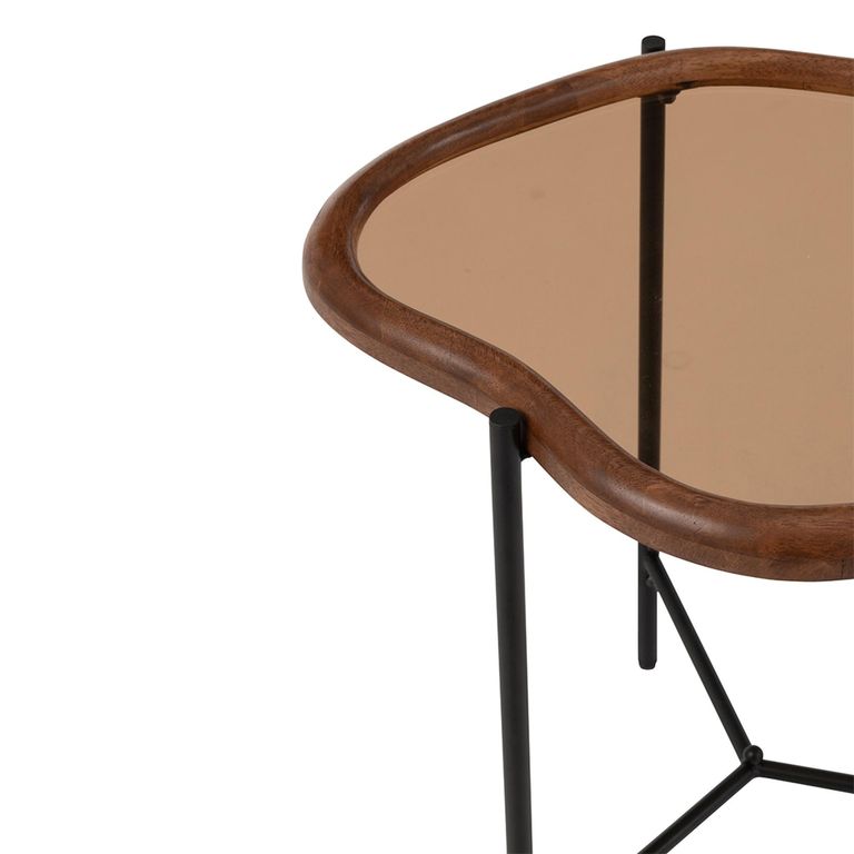 Zir Side Table - Abstract - Multi Colored - Mirrored and Metal
