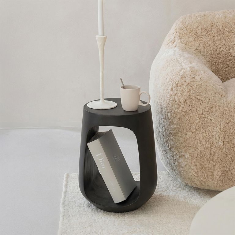 Pod Side Table - Round - Black - Mango Wood