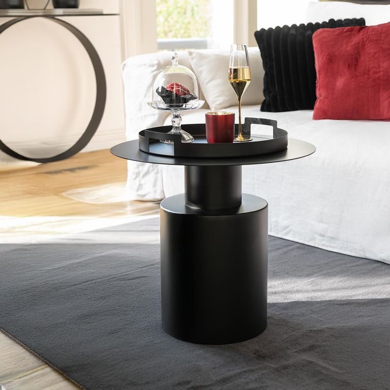 Side Table - Round - Black - Metal