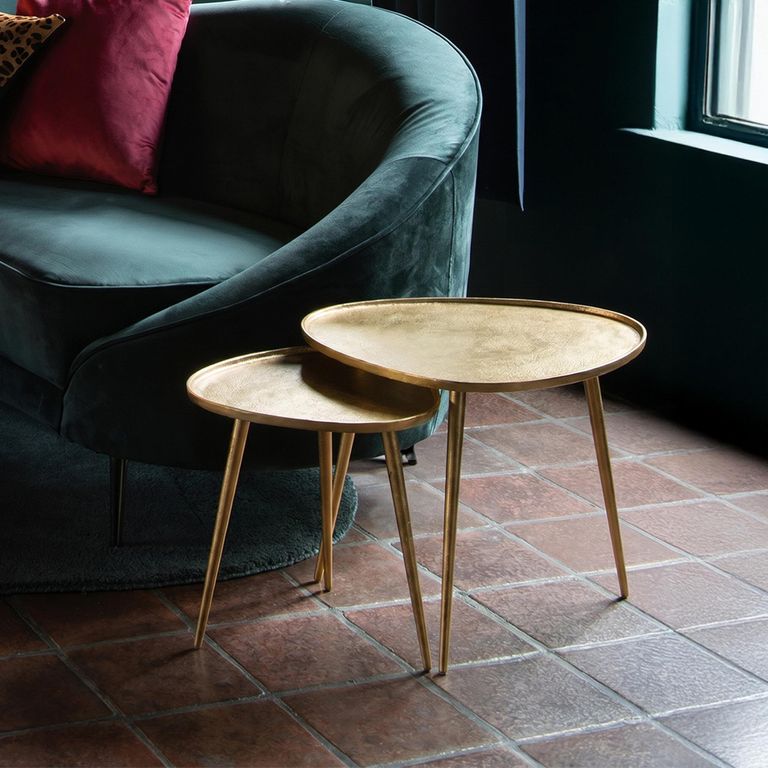 Vinta Accent Table - 2 Tier - Gold - Aluminium