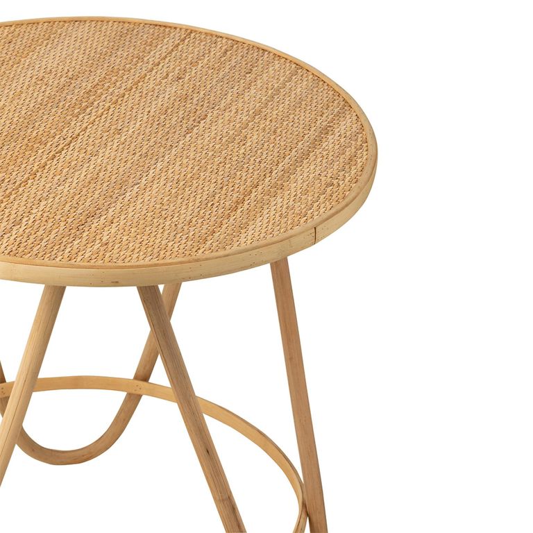 Balia Side Table - Round - Small - Natural - Rattan and Bamboo Wood