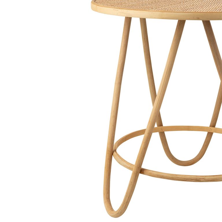 Balia Side Table - Round - Small - Natural - Rattan and Bamboo Wood